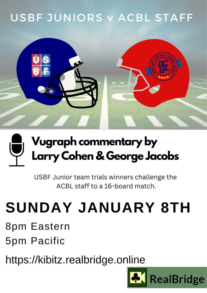 USBF Juniors vs ACBL Staff